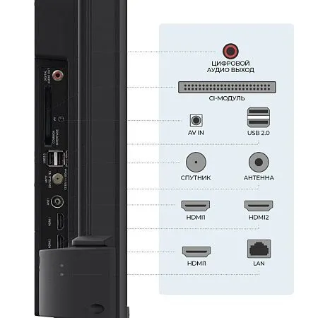 картинка Телевизор Триколор H55U5500SA, SMART TV, 55", Ultra HD, 4K, черный