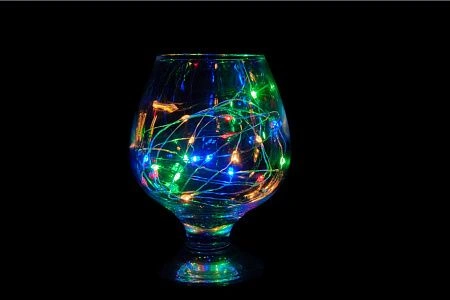 картинка Гирлянда капельки росы CADENA, 20LED, 2 метра, многоцветная, на батарейках, 1901