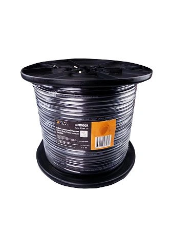 картинка Кабель видеонаблюдения КВК-П-2 2х0,75мм, 200м, черный CADENA