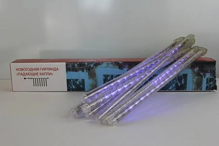 картинка Гирлянда падающие капли, синего цвета, 144LED