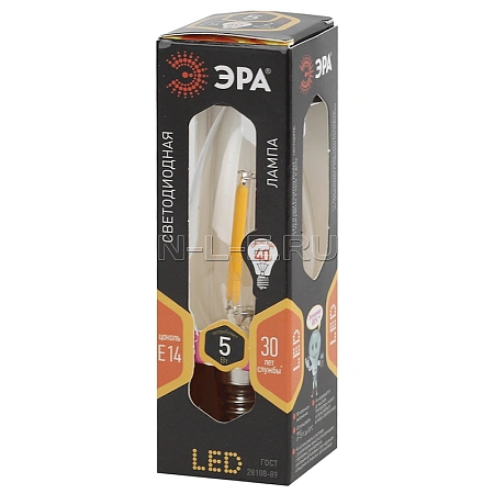 картинка Лампа светодиодная ЭРА F-LED B35-5w-827-E14