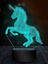 Ночник светодиодный голограмма CADENA Единорог, 3 цвета, 3DUnicorn 3DUnicorn