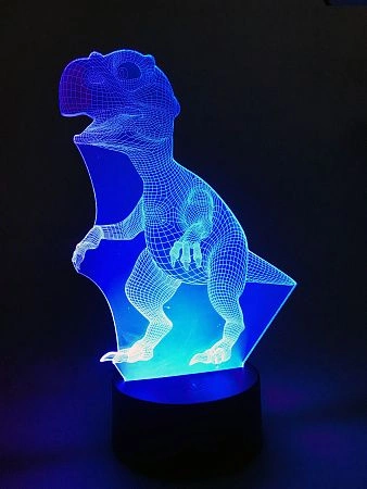 картинка Ночник светодиодный голограмма CADENA Динозавр, 7 цветов, 3DDino