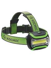 Фонарь налобный светодиодный KOC-H3WCOBLED, 3W  COB, широкий угол освещения, 3 режима работы, 180лм KOC-H3WCOBLED