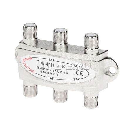 картинка Ответвитель 4 отвода 11дБ 5-1000 МГц T06-4/11