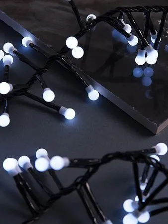 картинка Гирлянда мишура-шарики CADENA, 280LED, 2 метра, белые огни, с контроллером, 1906
