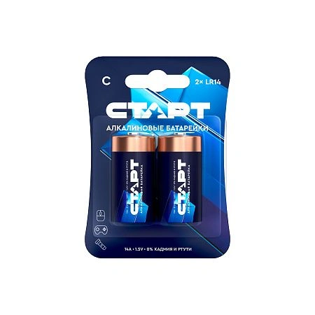 элемент питания алкалиновый старт lr14-bl2 (2 шт. на блистере)