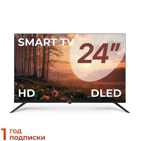 Телевизор Триколор P24HH302, SMART TV, 24", голос, черный