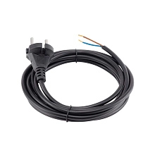 Шнур сетевой CADENA MID 3м бз ПВС 2*0,75 10А черный CDM C-2x0,75-3m-B