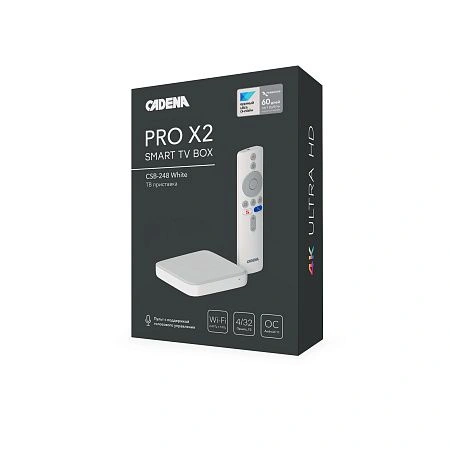 смарт тв приставка cadena pro x2 csb-248 white