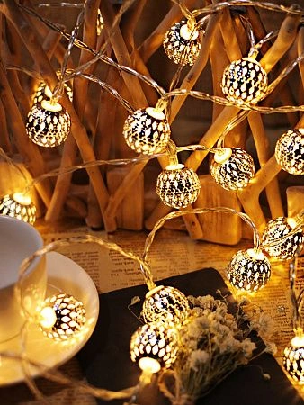 картинка Гирлянда металлические шары CADENA, 20 LED, 3 метра, 20205