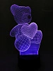 картинка Ночник светодиодный голограмма CADENA Мишка, 7 цветов, 3DBear