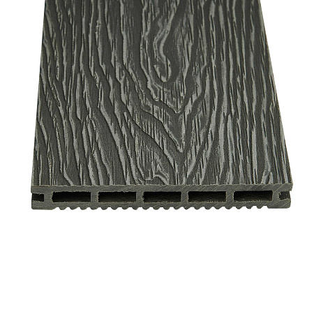 картинка Доска террасная 150-18-4000 шовная пустотелая с тиснением 3D Ш Серый (4м) Groentec ДПК