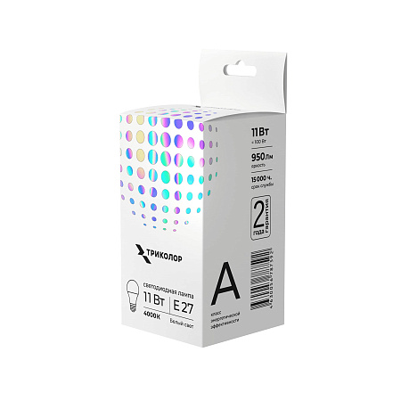 картинка Лампа светодиодная Триколор LED А60 11Вт 4000K E27