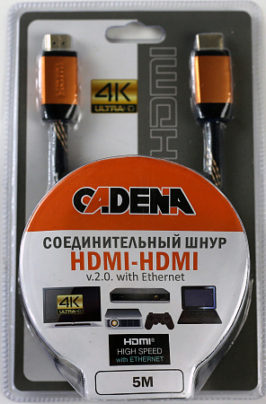 картинка Шнур HDMI-HDMI v.2.0  5м CADENA